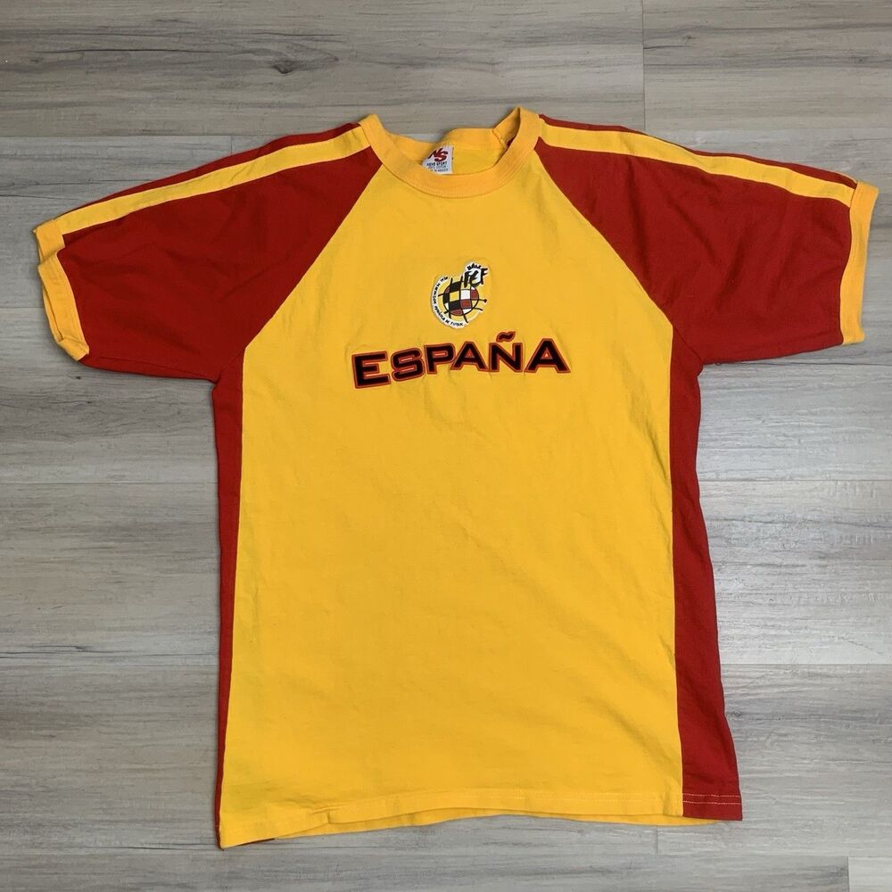 Yellow Mens World Cup Spain David Villa Soccer Shirt, Camisa España Large